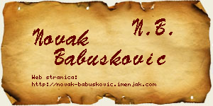 Novak Babušković vizit kartica